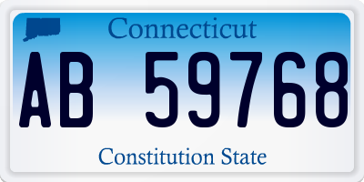 CT license plate AB59768