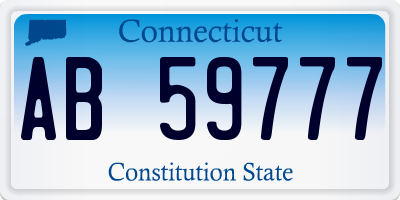 CT license plate AB59777