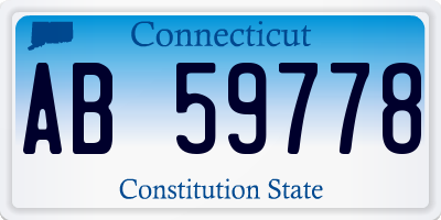 CT license plate AB59778