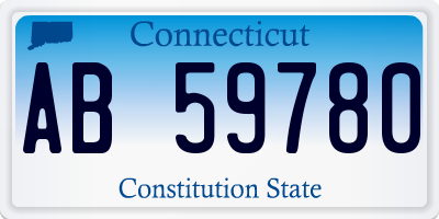 CT license plate AB59780