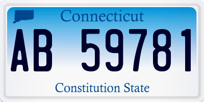 CT license plate AB59781