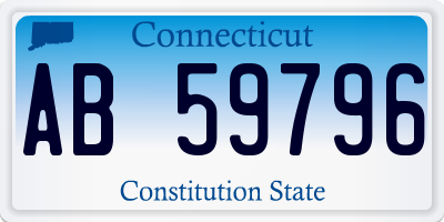 CT license plate AB59796