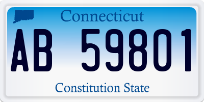 CT license plate AB59801