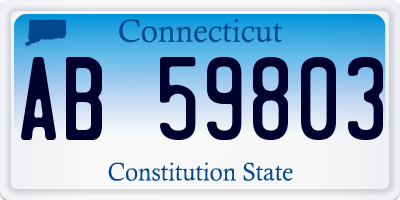 CT license plate AB59803