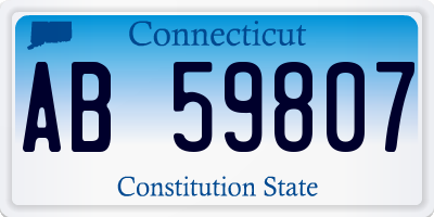 CT license plate AB59807
