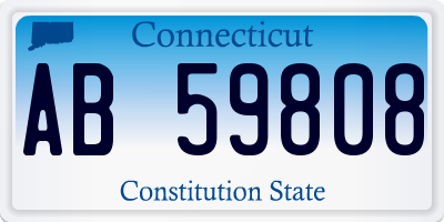 CT license plate AB59808