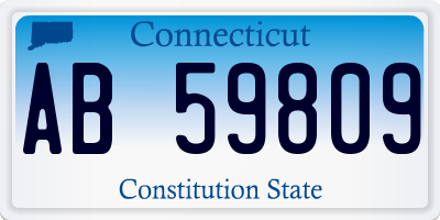 CT license plate AB59809