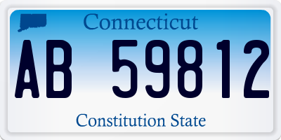 CT license plate AB59812