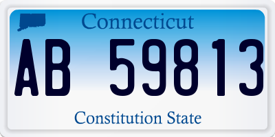 CT license plate AB59813