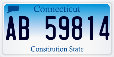 CT license plate AB59814