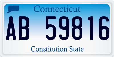 CT license plate AB59816