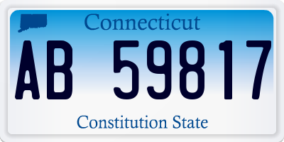 CT license plate AB59817