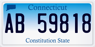 CT license plate AB59818