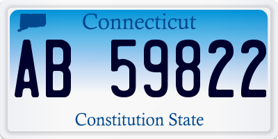 CT license plate AB59822