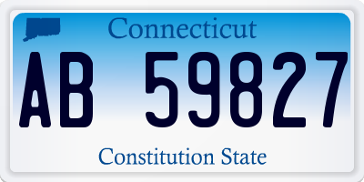 CT license plate AB59827