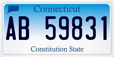 CT license plate AB59831
