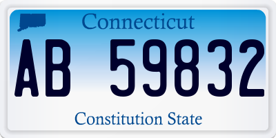 CT license plate AB59832