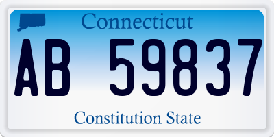 CT license plate AB59837