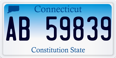 CT license plate AB59839