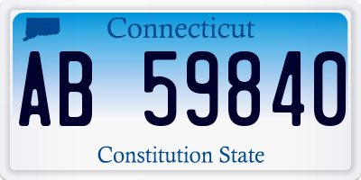 CT license plate AB59840