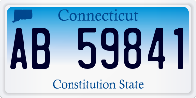 CT license plate AB59841