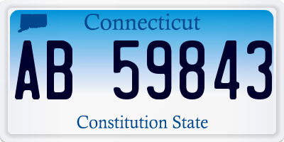 CT license plate AB59843