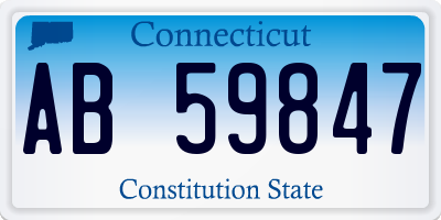 CT license plate AB59847