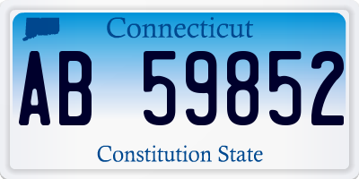 CT license plate AB59852