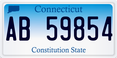 CT license plate AB59854