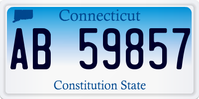 CT license plate AB59857