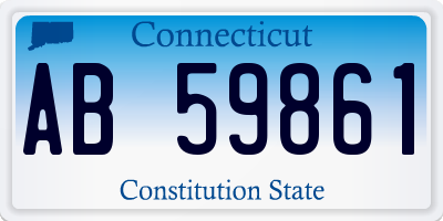 CT license plate AB59861