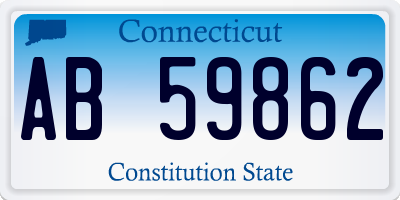 CT license plate AB59862