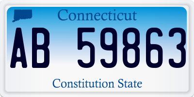 CT license plate AB59863