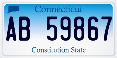 CT license plate AB59867