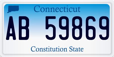 CT license plate AB59869