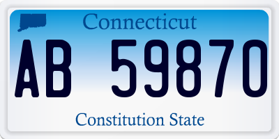 CT license plate AB59870