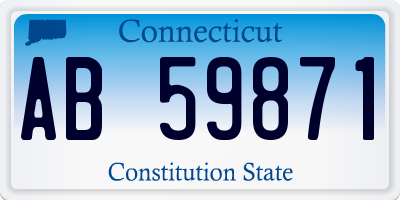 CT license plate AB59871