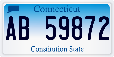 CT license plate AB59872