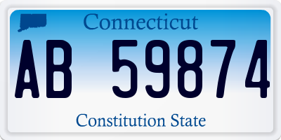 CT license plate AB59874