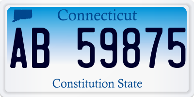 CT license plate AB59875