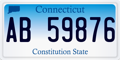 CT license plate AB59876