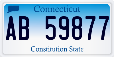 CT license plate AB59877