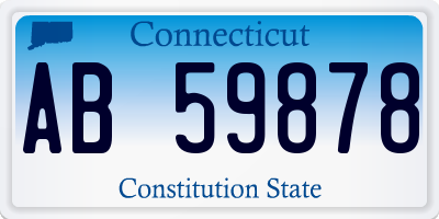 CT license plate AB59878