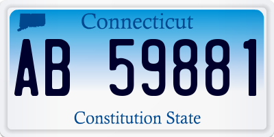 CT license plate AB59881