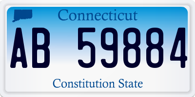 CT license plate AB59884