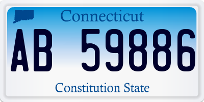 CT license plate AB59886