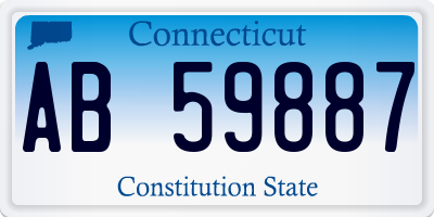 CT license plate AB59887