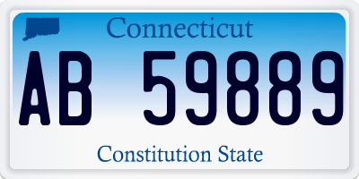 CT license plate AB59889