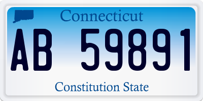 CT license plate AB59891