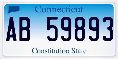 CT license plate AB59893